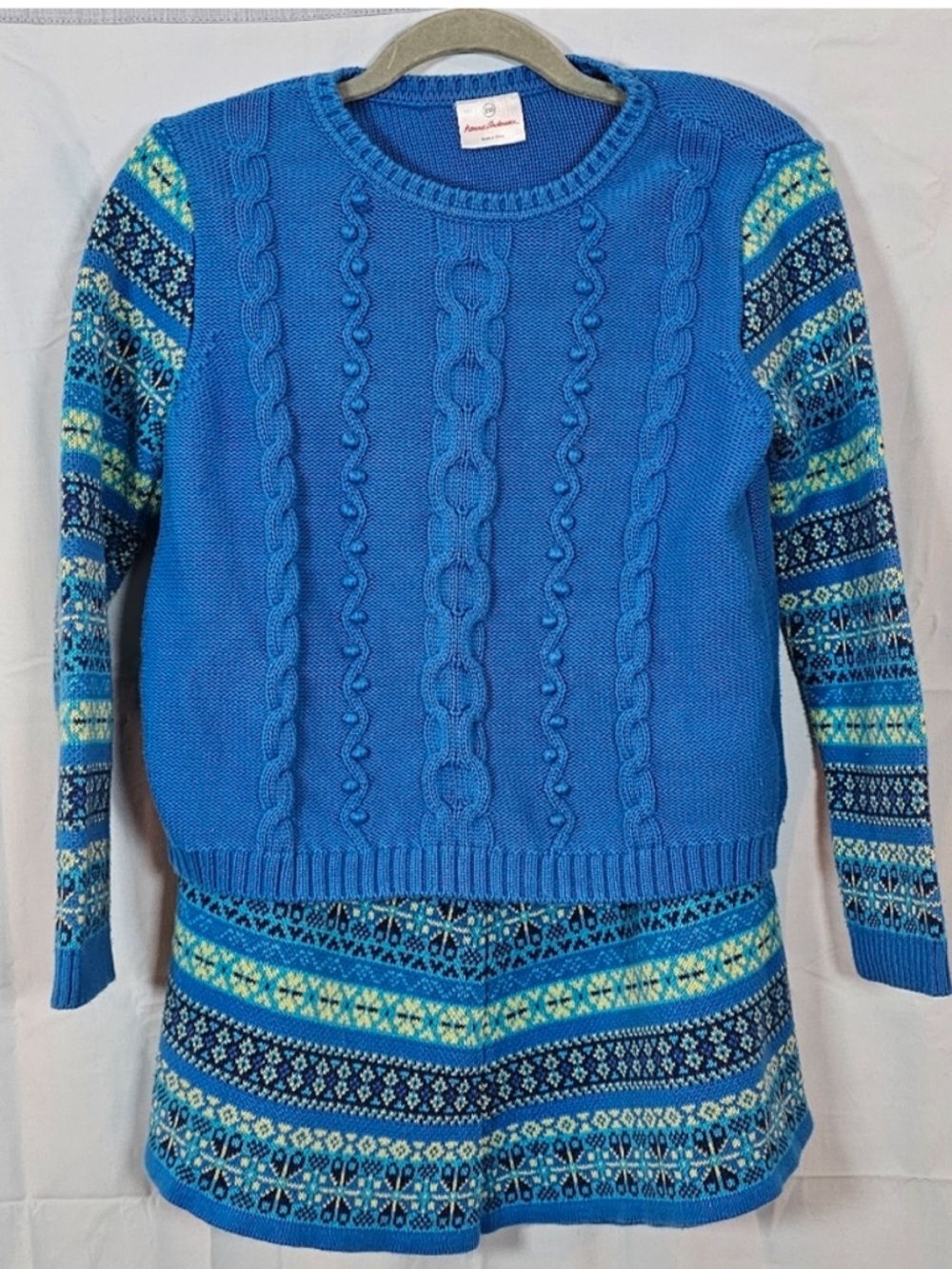 Hanna Andersson Fair Isle Sweater Skirt Set Size 150 US 12